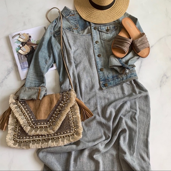 Just About Noon Dresses & Skirts - ✨ Final Price- Acid Wash Maxi Dress